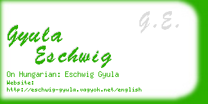 gyula eschwig business card